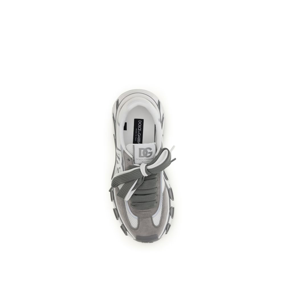 Dolce & Gabbana Gray Calf Leather Bos Taurus Athletic Sneakers - Image 4