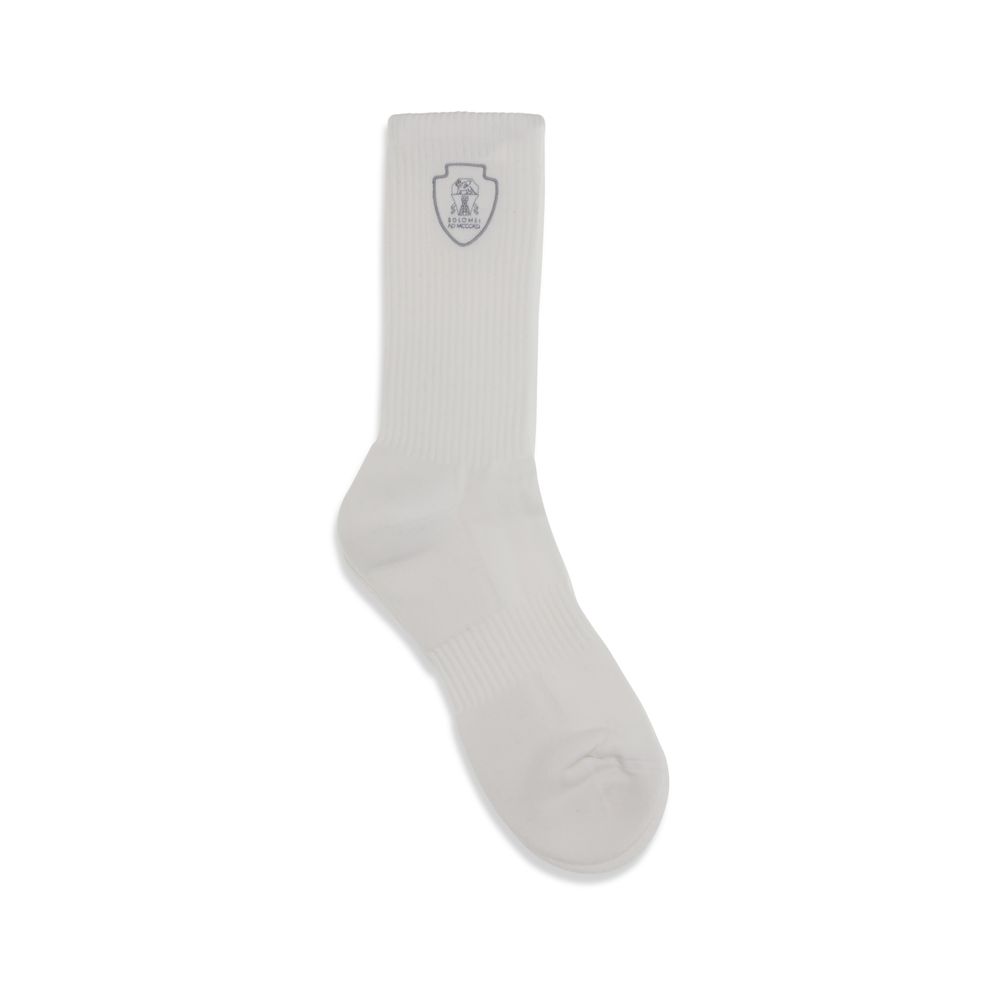 Brunello Cucinelli White Cotton Socks - Image 2