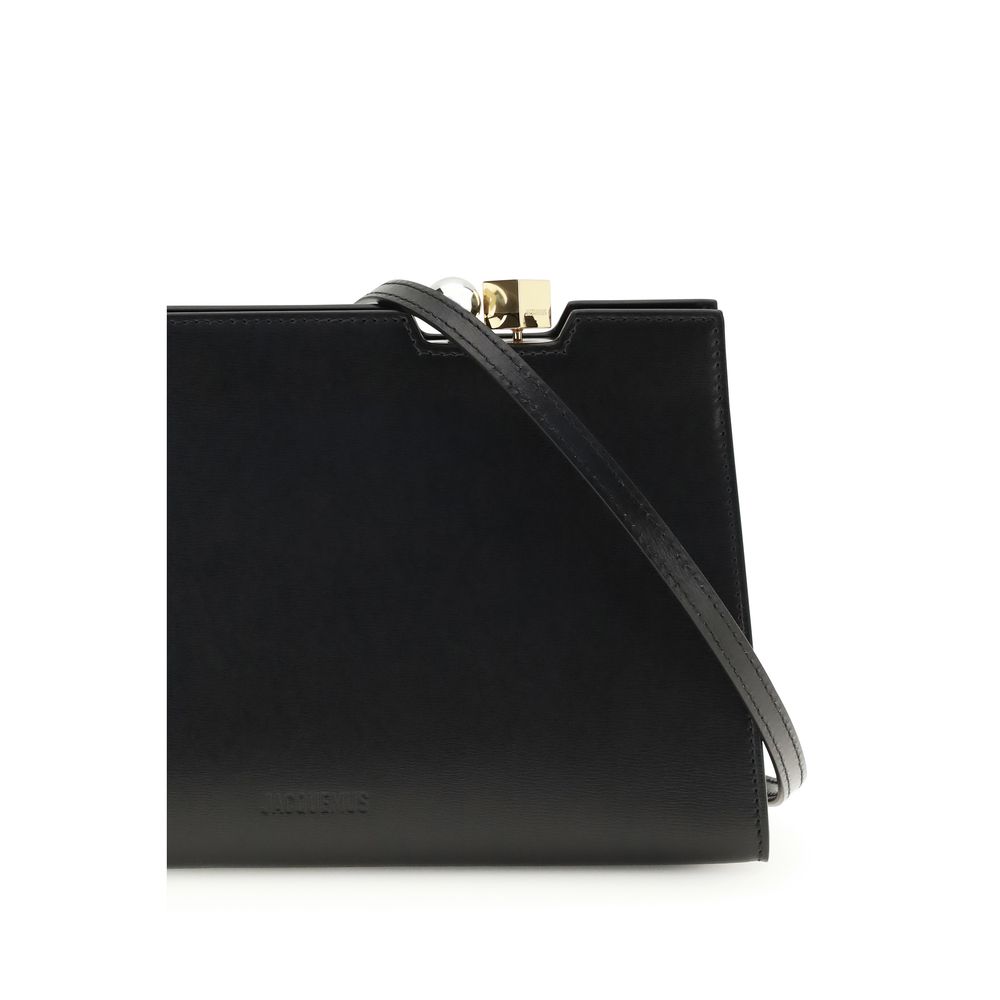 Jacquemus Black Calf Leather Bos Taurus Shoulder Bag - Image 4