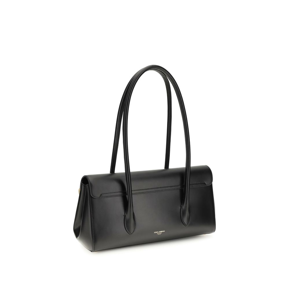 Dolce & Gabbana Black Calf Leather Bos Taurus Shoulder Bag - Image 3