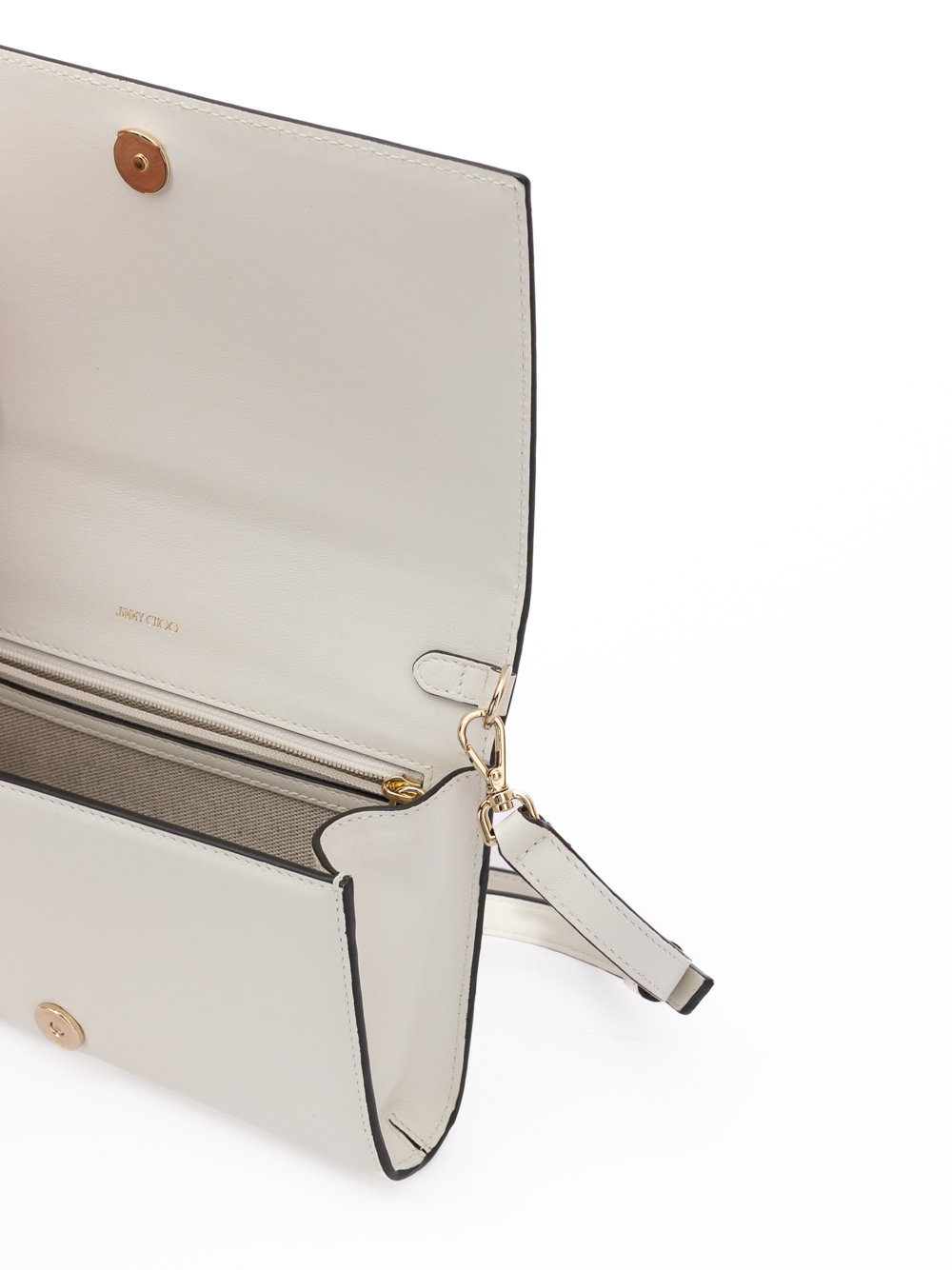 Jimmy Choo White Avenue Leather Shoulder Strap Bag - Image 4