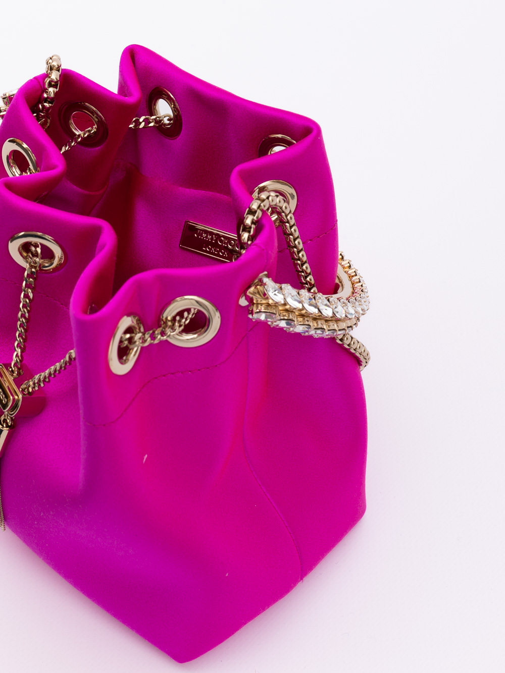 Jimmy Choo Fuchsia Bon Bon Satin Bucket - Image 4