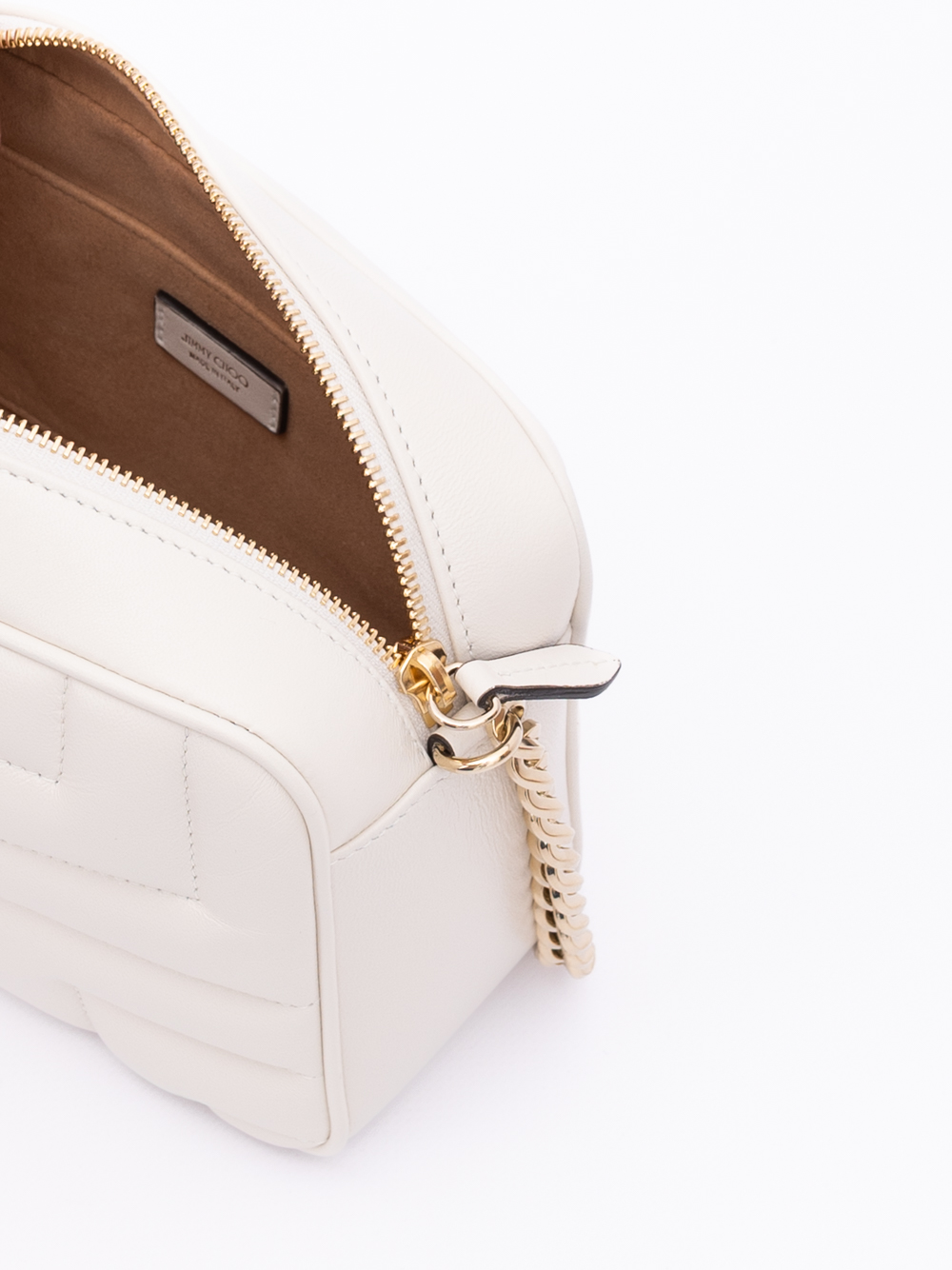 Jimmy Choo White Leather Avenue Camera Crossbody Bag - Image 4