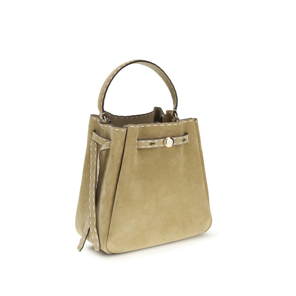 Tory Burch Beige Calf Leather Bos Taurus Backet Bag - Image 2