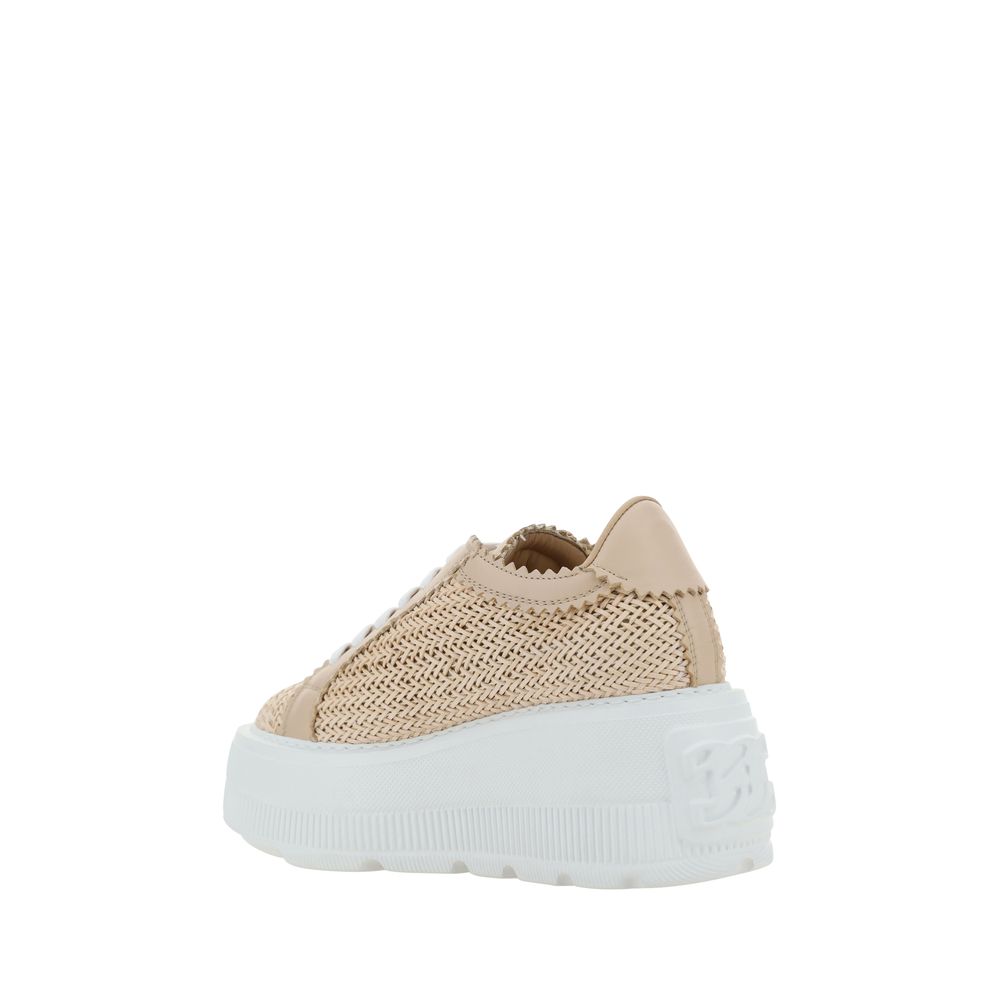 Casadei Beige Other Fibres Platform Sneakers - Image 5