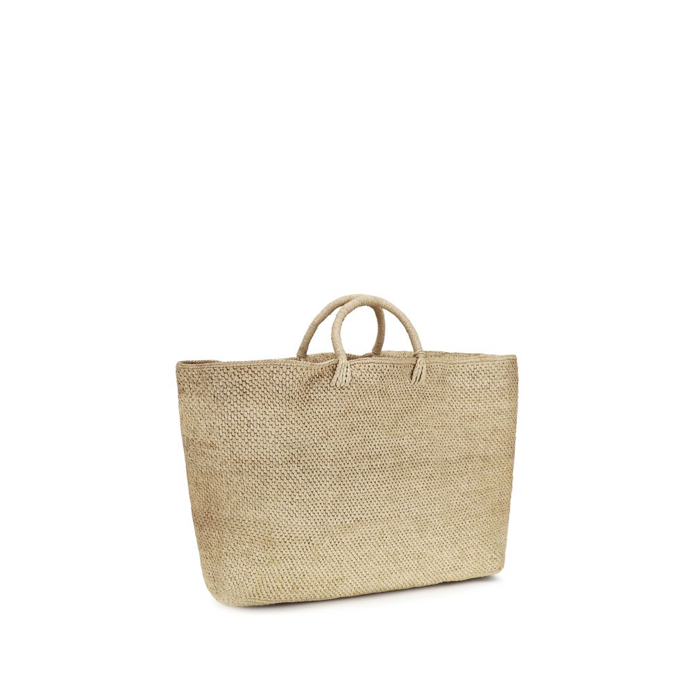 Manebi Beige Raffia Handbag - Image 3