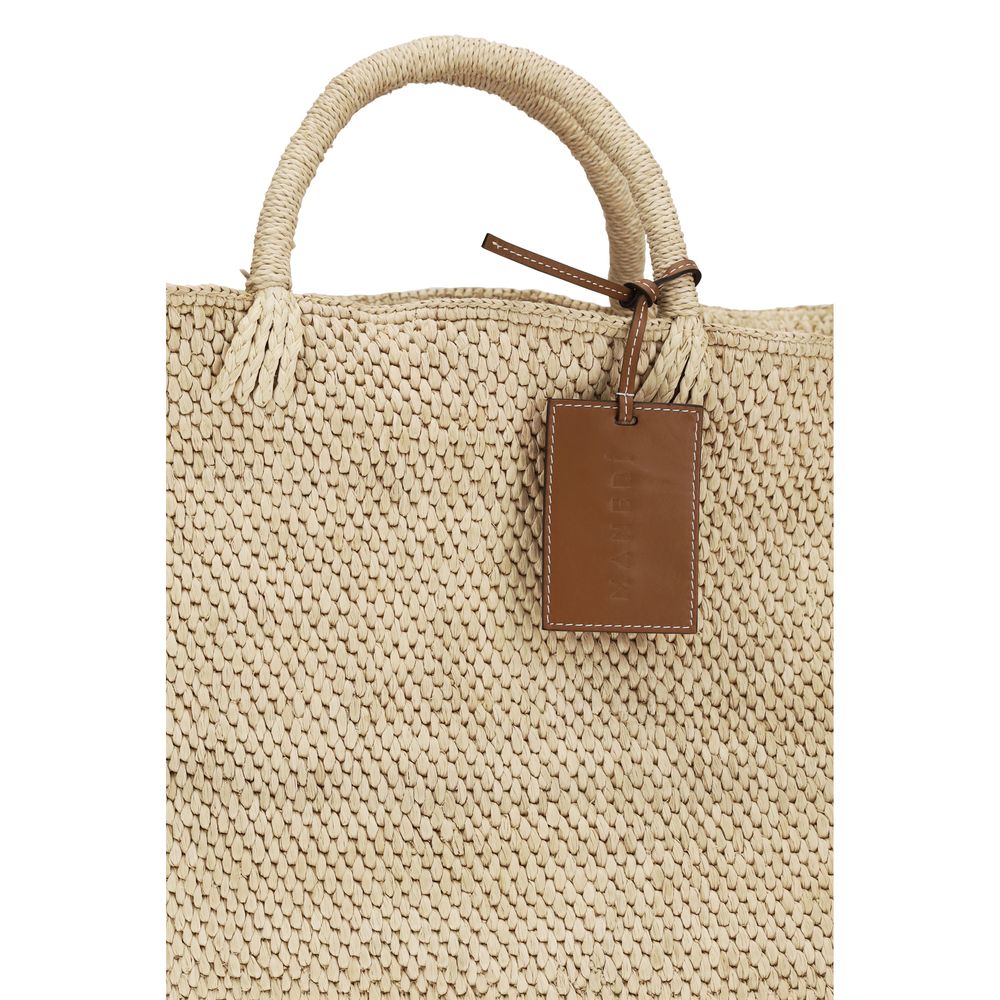 Manebi Beige Raffia Handbag - Image 4