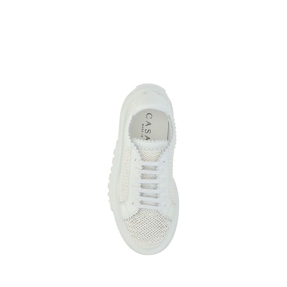 Casadei White Other Fibres Sneakers - Image 8
