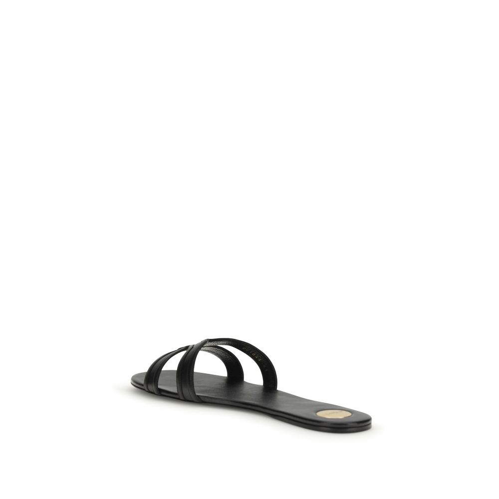 Saint Laurent Black Calf Leather Bos Taurus Sandals - Image 3