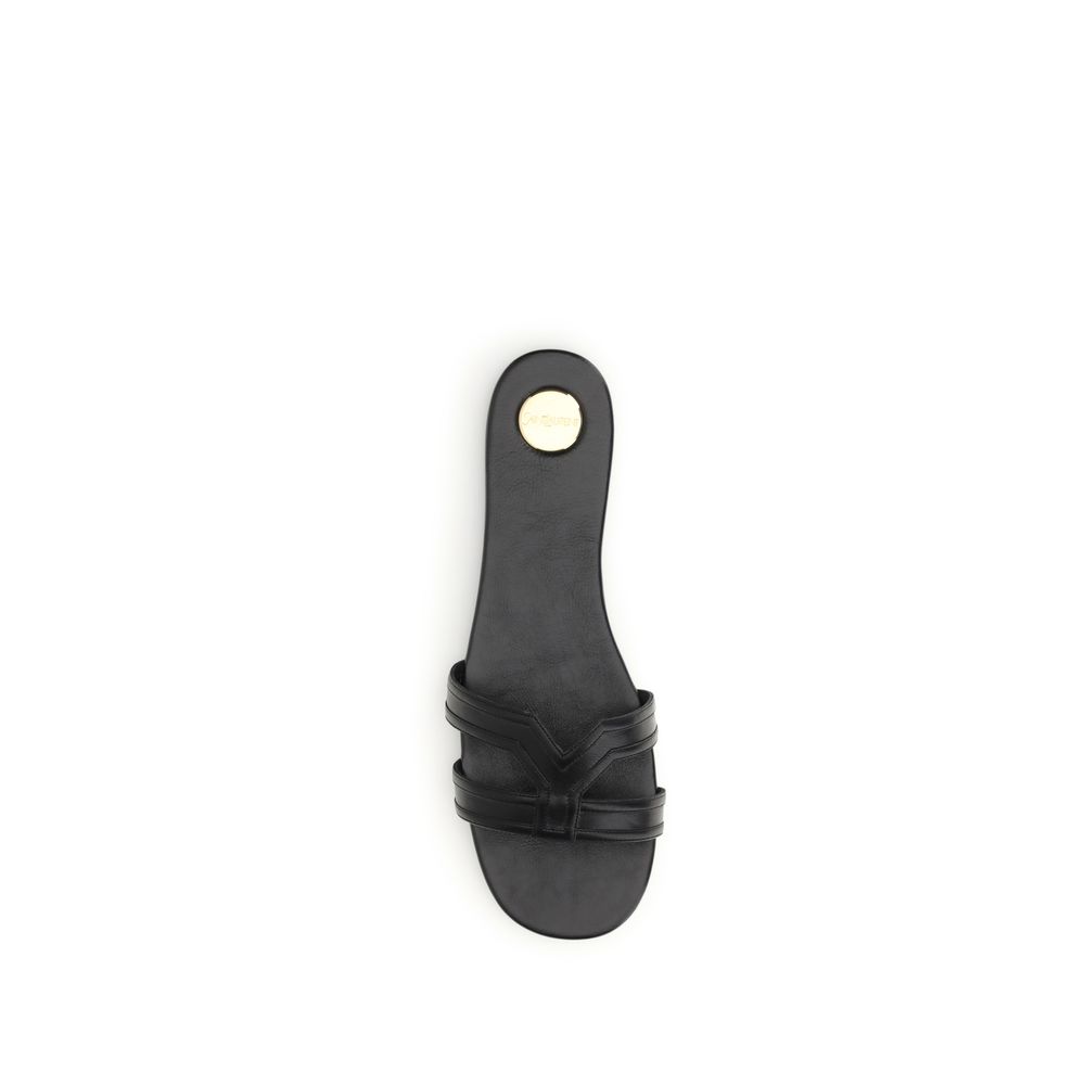 Saint Laurent Black Calf Leather Bos Taurus Sandals - Image 4