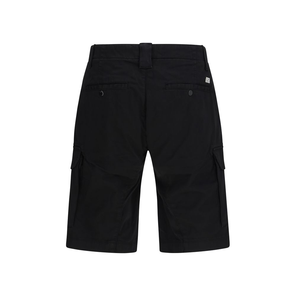 C.P. Company Black Cotton Bermuda Shorts - Image 2