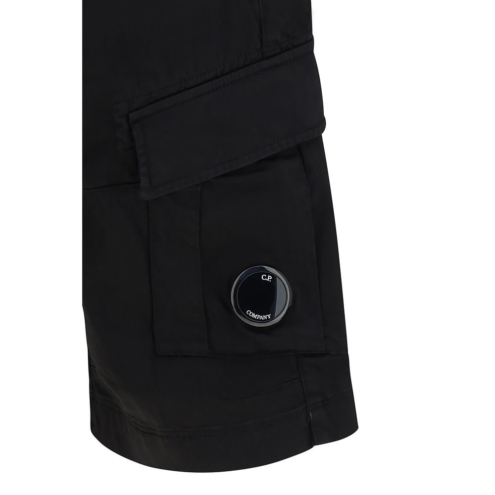 C.P. Company Black Cotton Bermuda Shorts - Image 3
