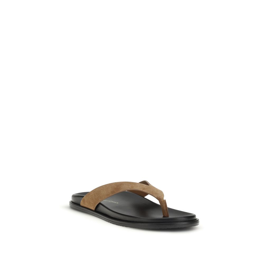 Stuart Weitzman Multicolor Calf Leather Bos Taurus Flip-Flop Sandals - Image 2