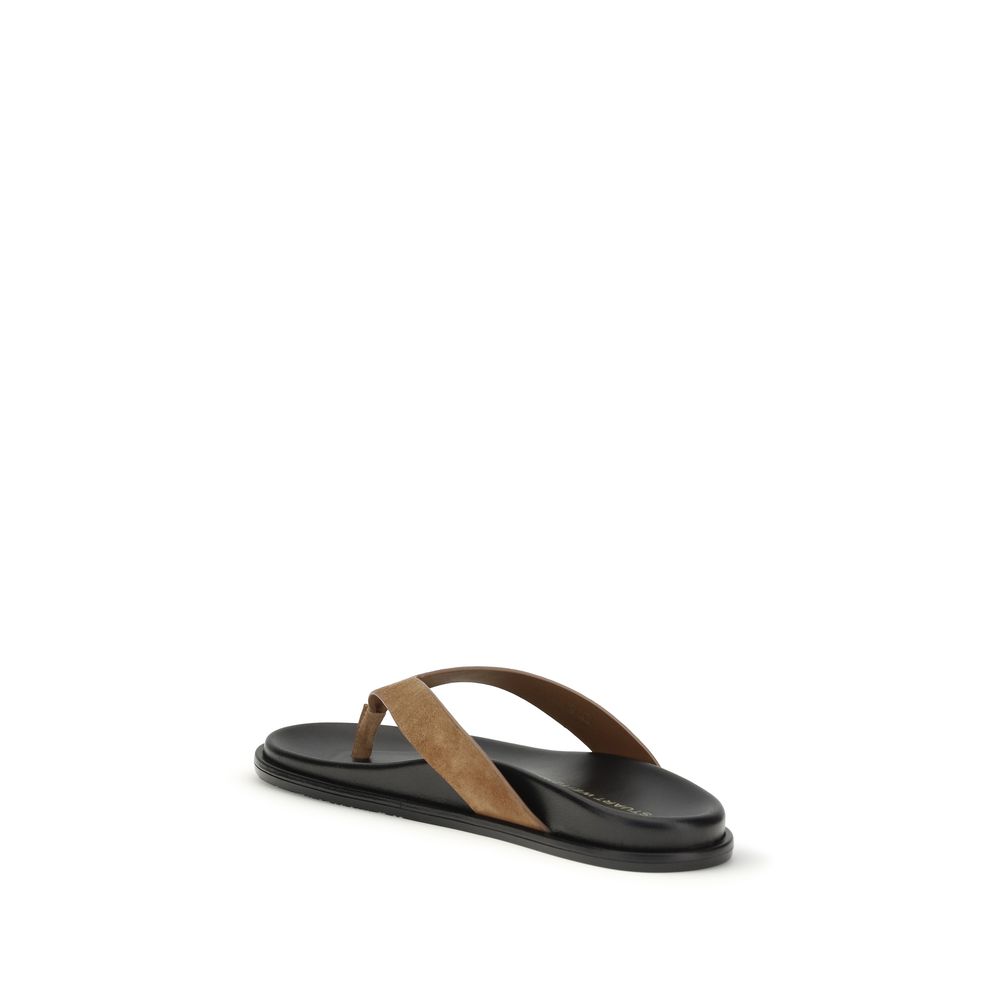 Stuart Weitzman Multicolor Calf Leather Bos Taurus Flip-Flop Sandals - Image 3