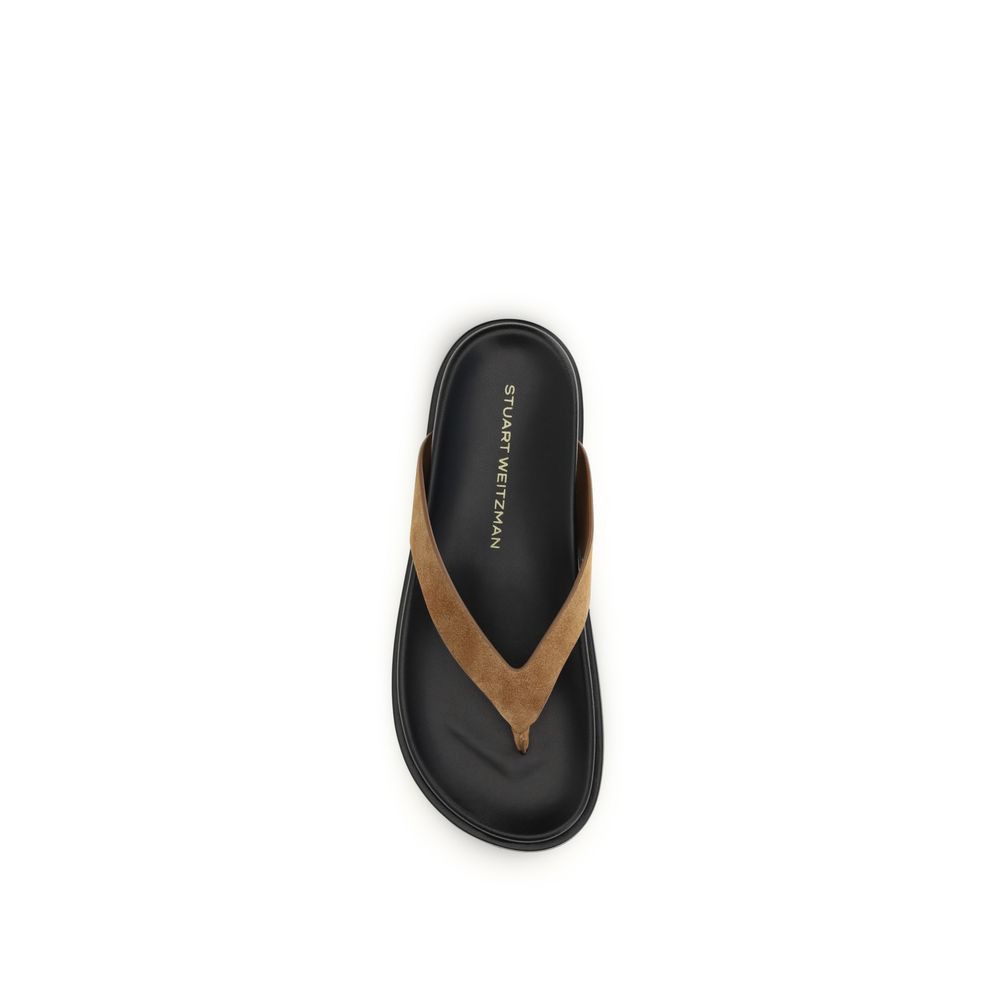 Stuart Weitzman Multicolor Calf Leather Bos Taurus Flip-Flop Sandals - Image 4