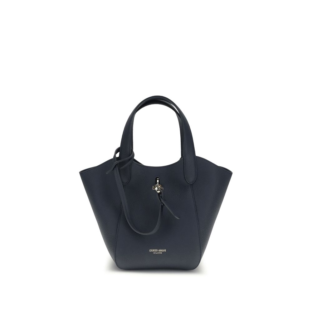 Giorgio Armani Blue Calf Leather Bos Taurus Handbag