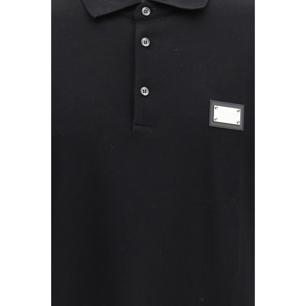 Dolce & Gabbana Black Cotton Polo Shirt - Image 3