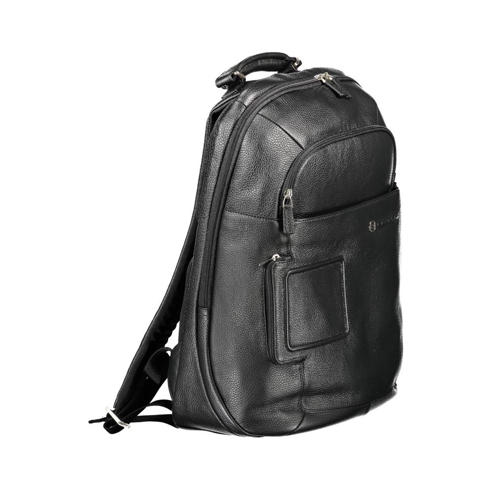 Piquadro Black Leather Men's Backpack - Image 3