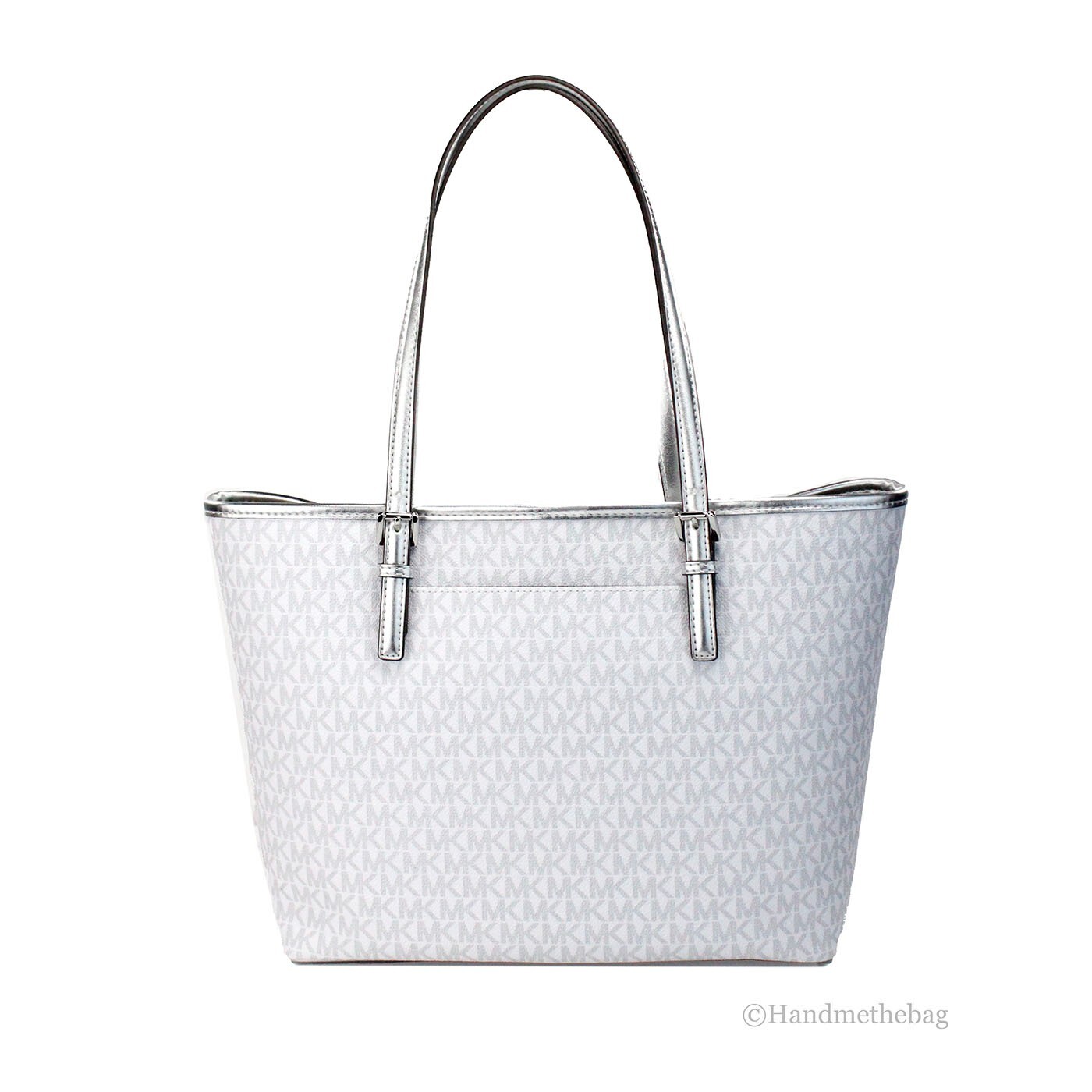 Michael Kors Jet Set Travel Girls Medium Signature Carryall Tote White MK - Image 3