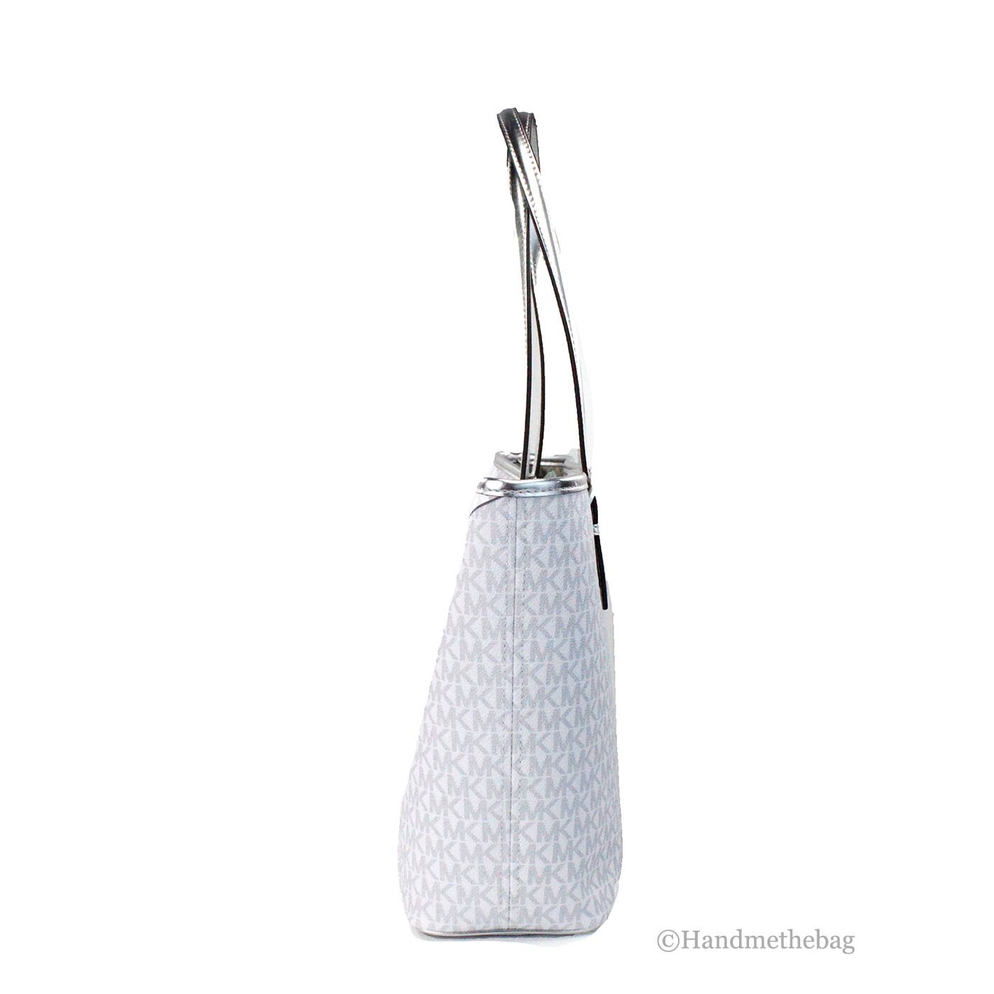 Michael Kors Jet Set Travel Girls Medium Signature Carryall Tote White MK - Image 4