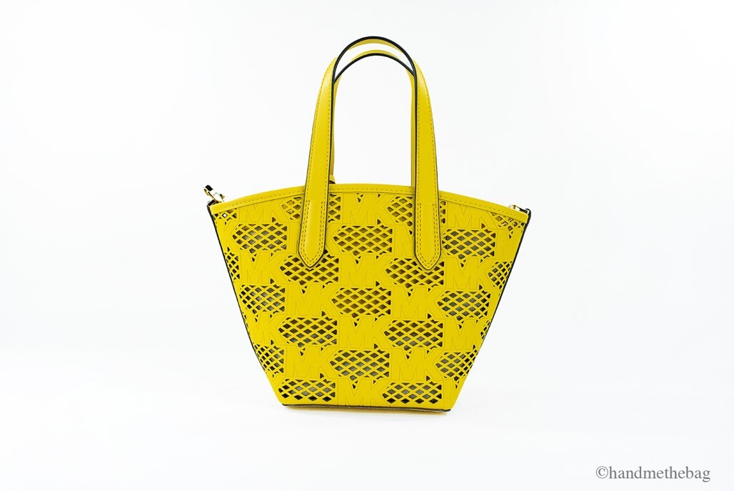 Michael Kors Kimber Small Daffodil Leather 2-In-1 Zip Tote Messenger Bag Purse - Image 3