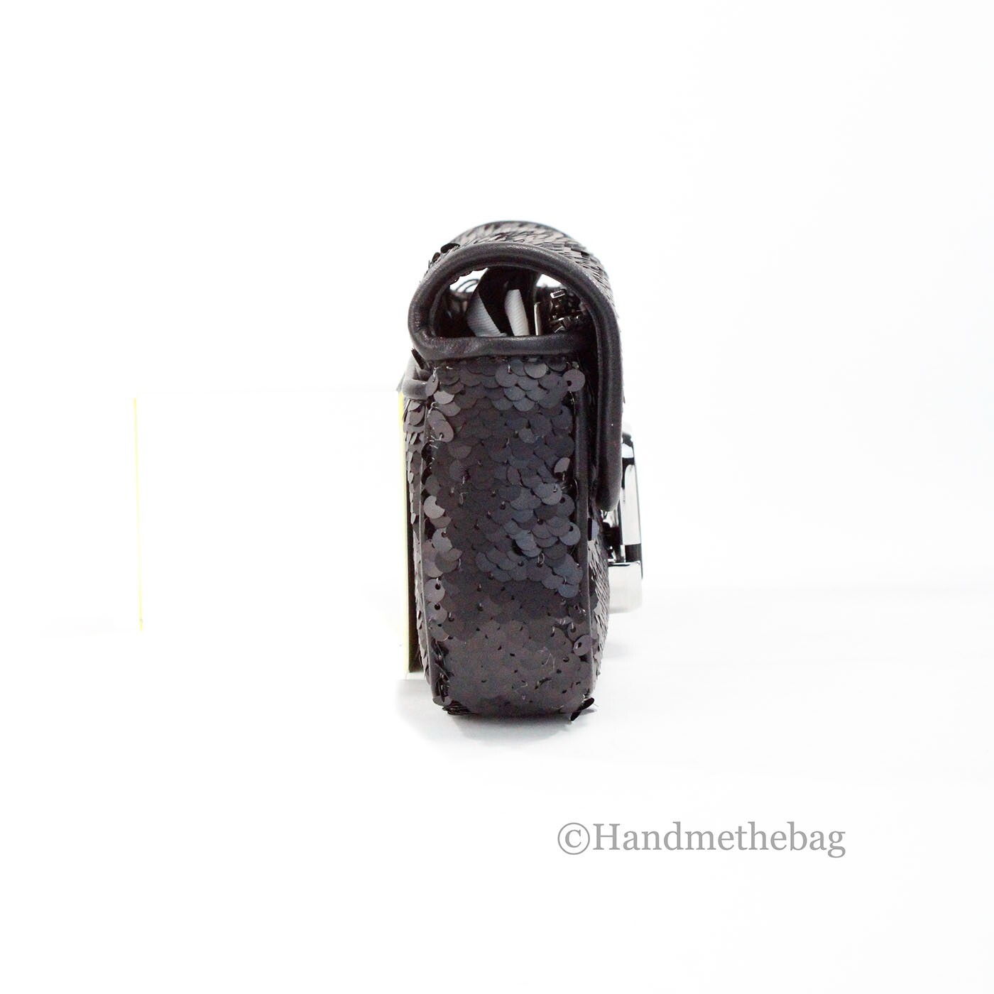 Marc Jacobs The Mini J Marc Shoulder Bag Black Sequined Crossbody Bag - Image 4
