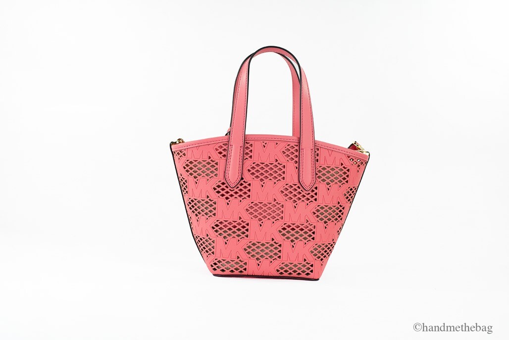 Michael Kors Kimber Small Tea Rose Leather 2-In-1 Zip Tote Messenger Bag Purse - Image 3