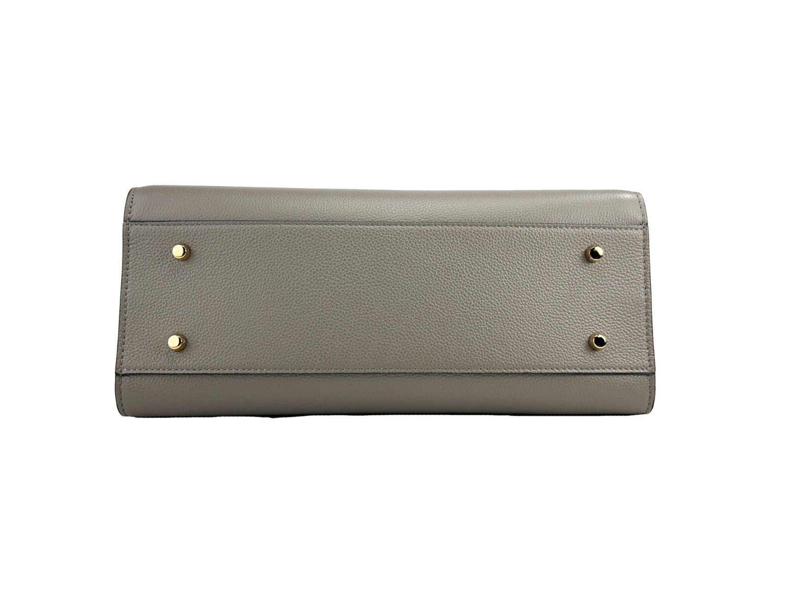 Versace Virtus Large Leather Top Handle Satchel Bag Tote Gray - Image 4