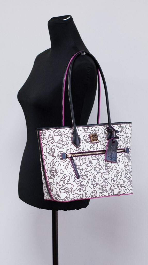 Dooney & Bourke Disney Medium Minnie Mouse Line Art Coated Cotton Tote Handbag - Image 2