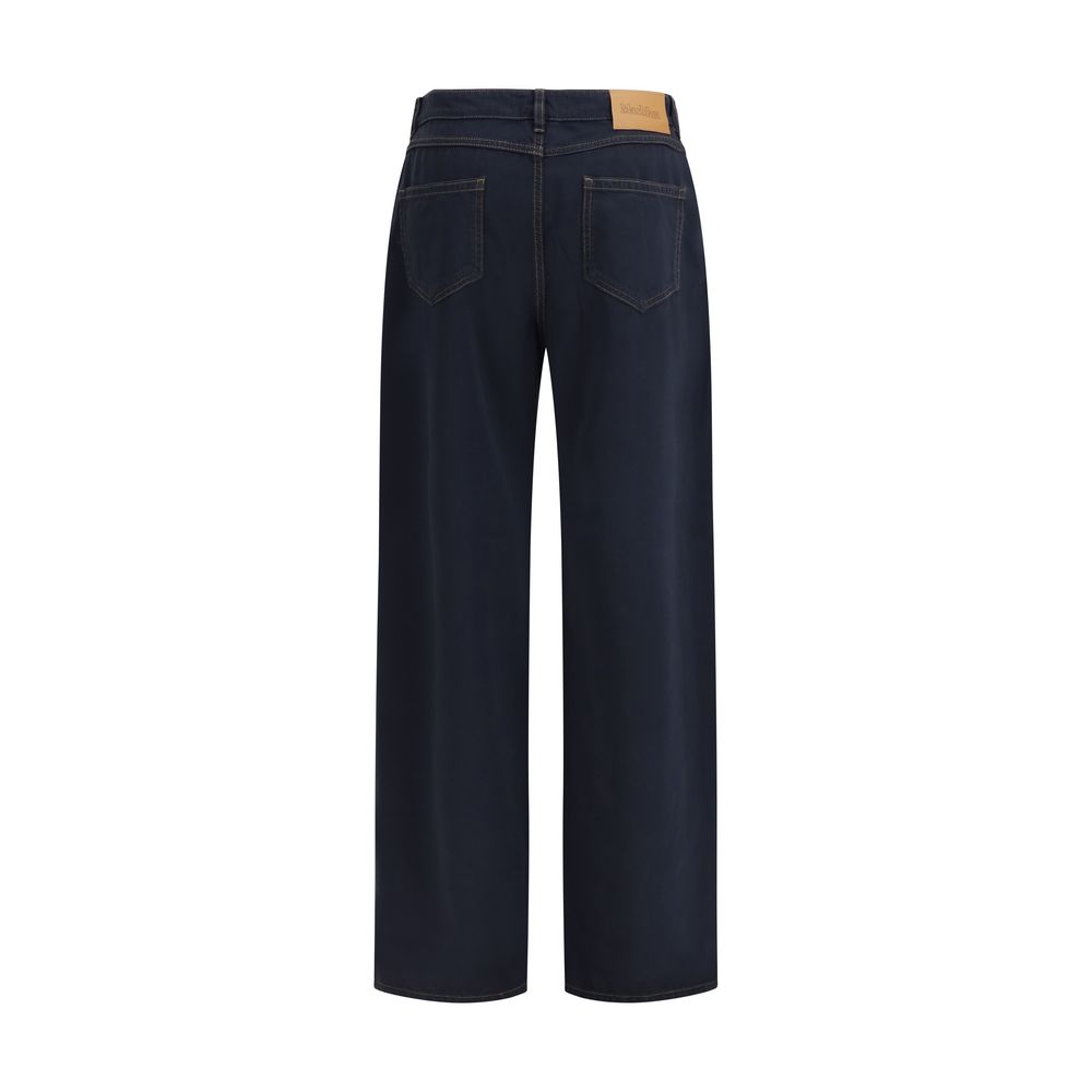 Max Mara Blue Cotton Casual Pants - Image 2