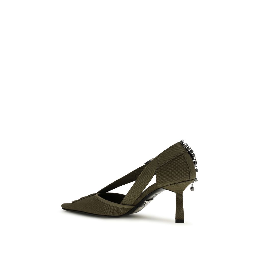Prada Bicolor Cotton High Heel Pumps - Image 3