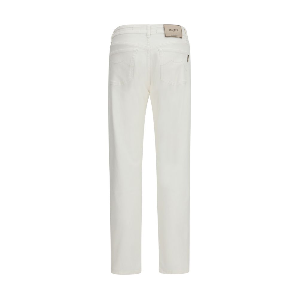 MooRER White Cotton Straight-Leg Jeans - Image 2