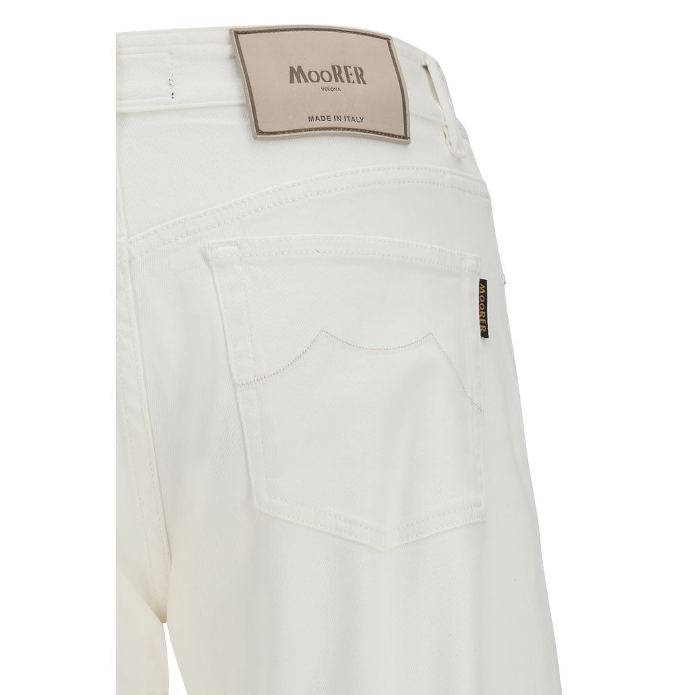 MooRER White Cotton Straight-Leg Jeans - Image 3