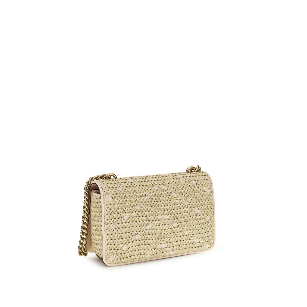 PINKO Beige Raffia Shoulder Bag - Image 3