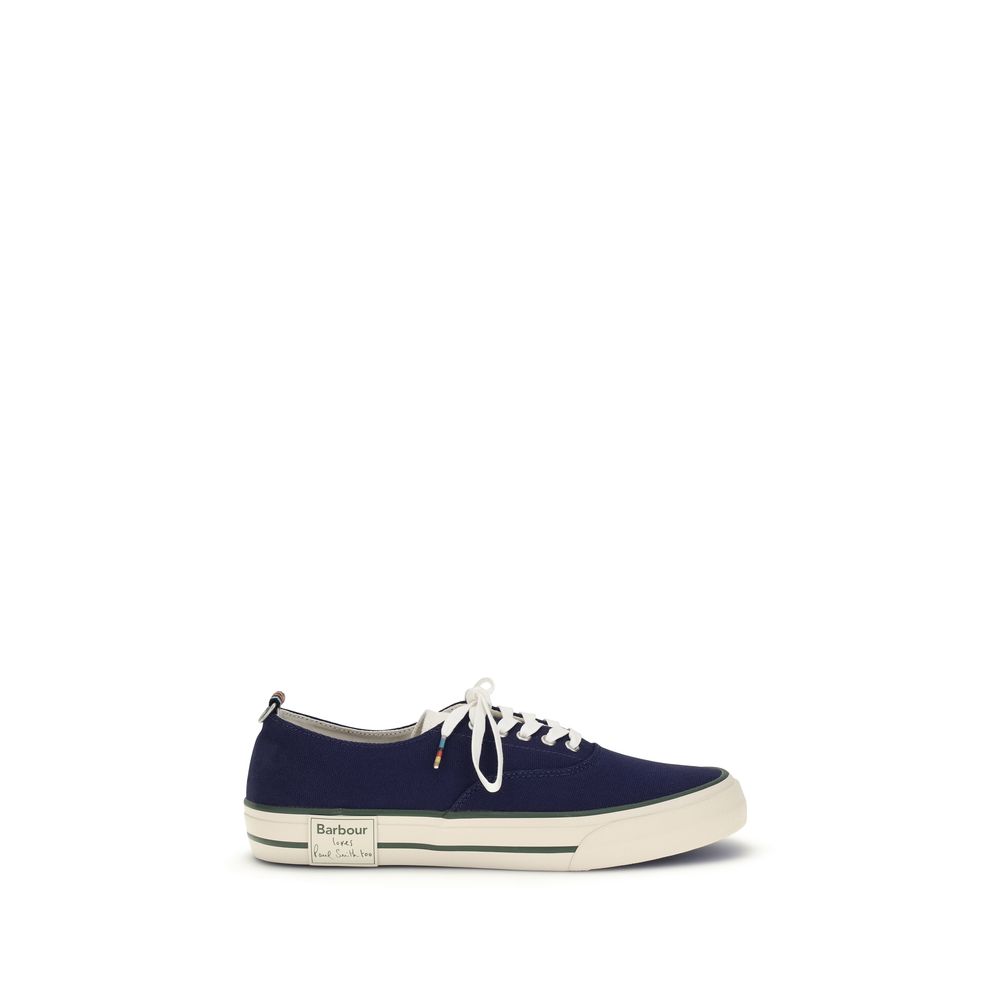 Barbour Blue Cotton Low Top Sneakers