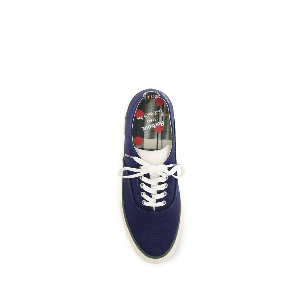 Barbour Blue Cotton Low Top Sneakers - Image 4