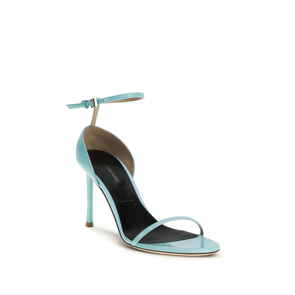 Tom Ford Blue Calf Leather Bos Taurus Stiletto Heel Sandals - Image 2