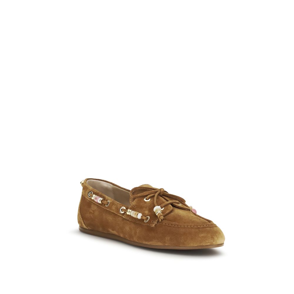Stuart Weitzman Brown Calf Leather Bos Taurus Slip-On Loafers - Image 2