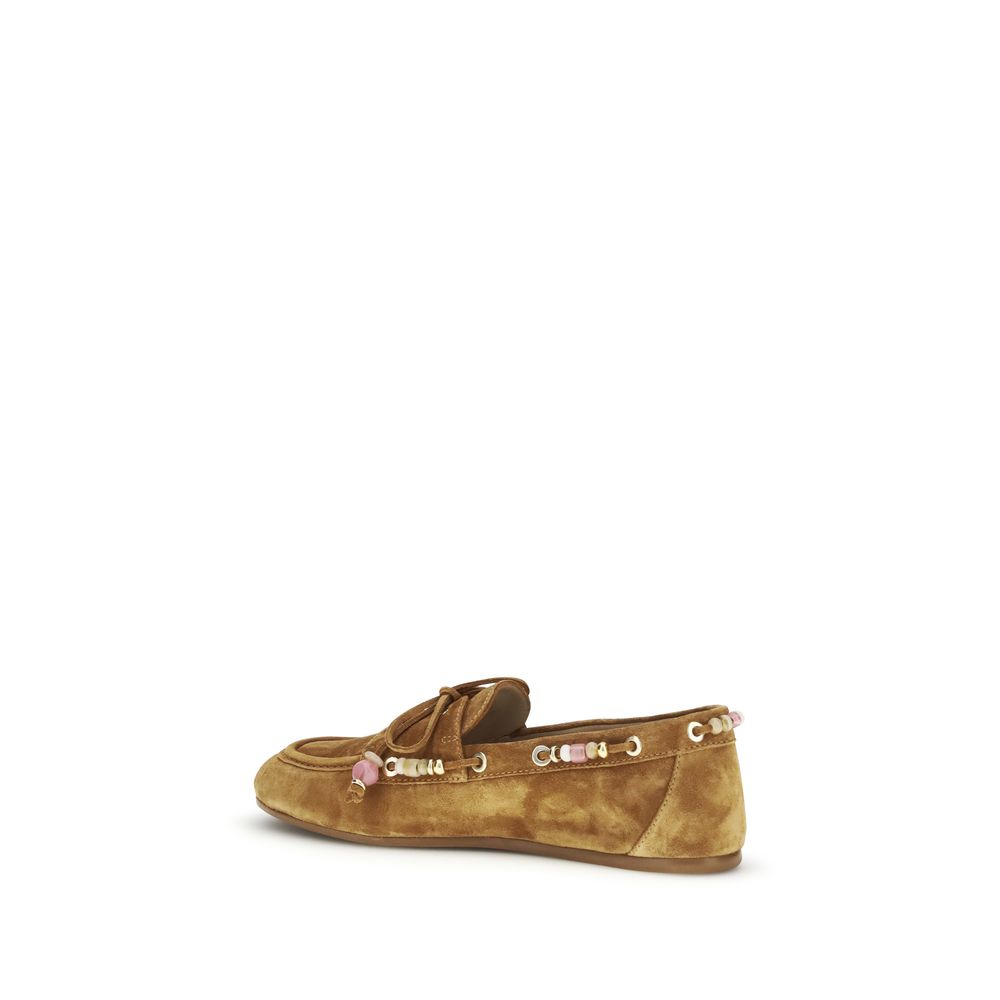 Stuart Weitzman Brown Calf Leather Bos Taurus Slip-On Loafers - Image 3
