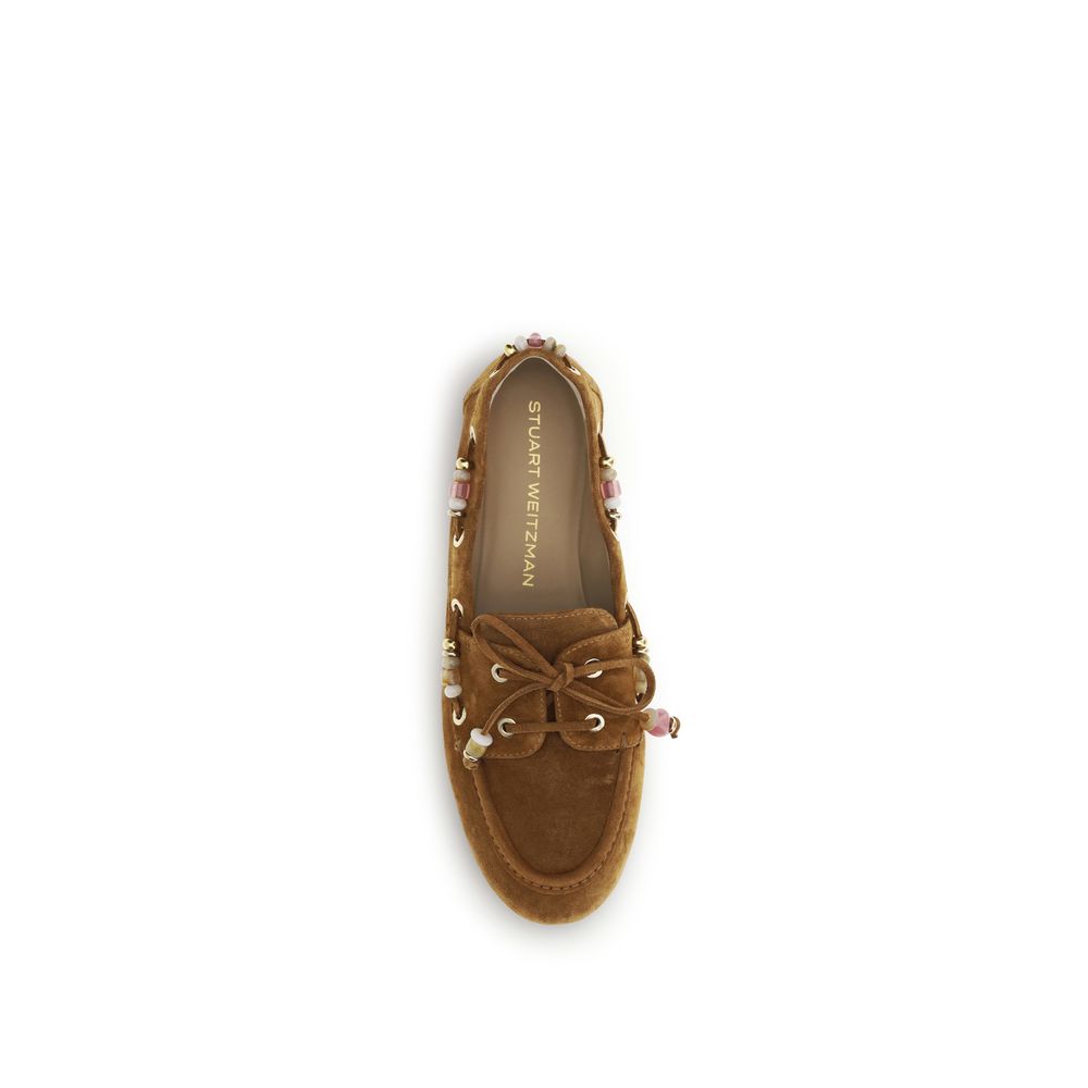 Stuart Weitzman Brown Calf Leather Bos Taurus Slip-On Loafers - Image 4