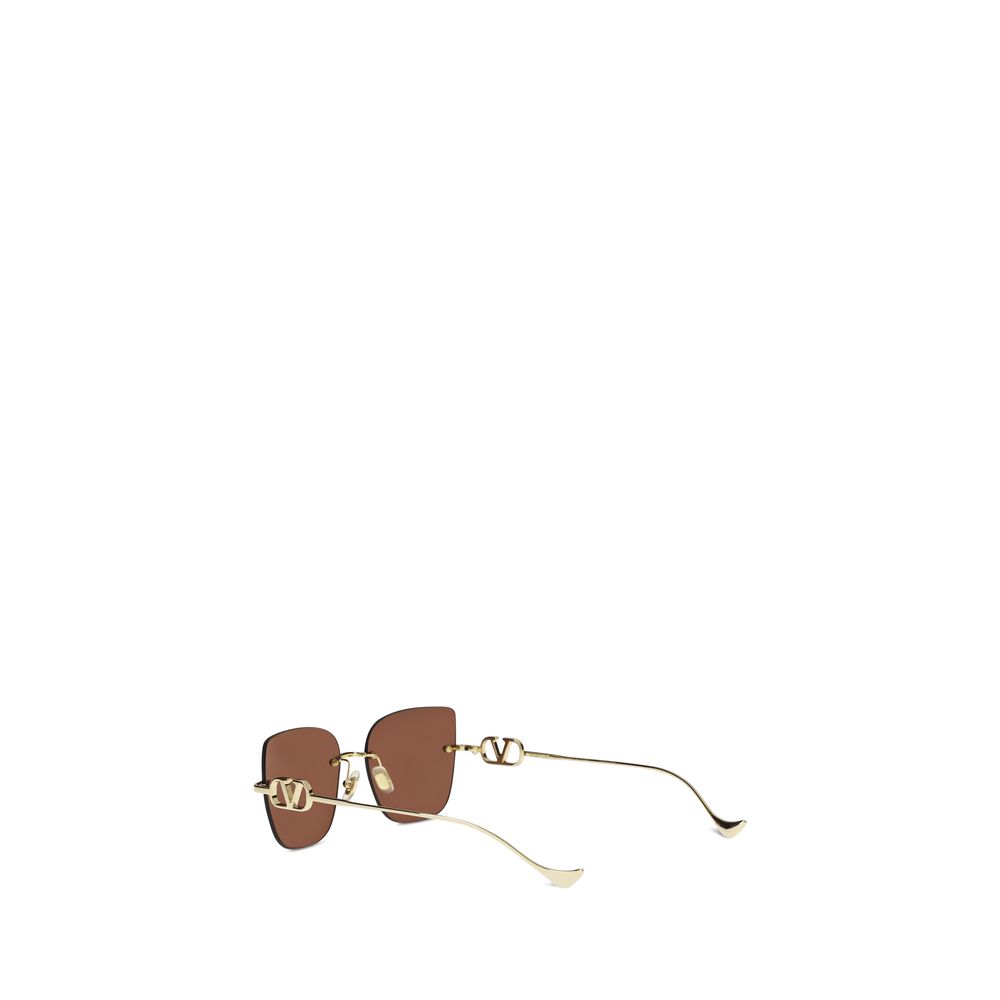 Valentino Garavani Brown Metal Sunglasses - Image 3
