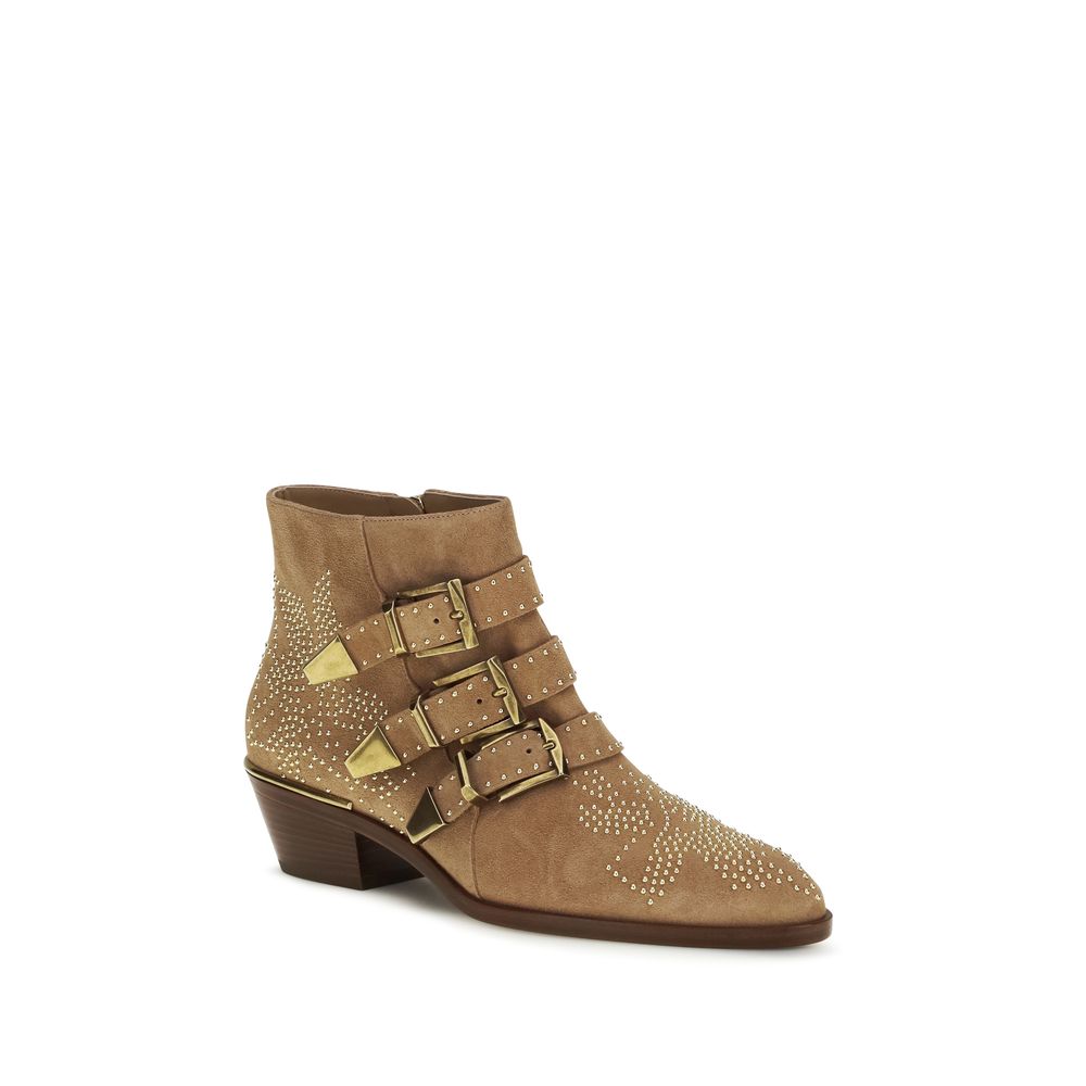 Chloé Beige Calf Leather Bos Taurus Ankle Boots - Image 2