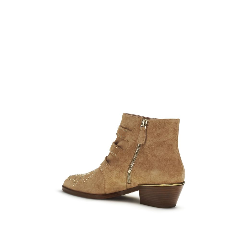 Chloé Beige Calf Leather Bos Taurus Ankle Boots - Image 3