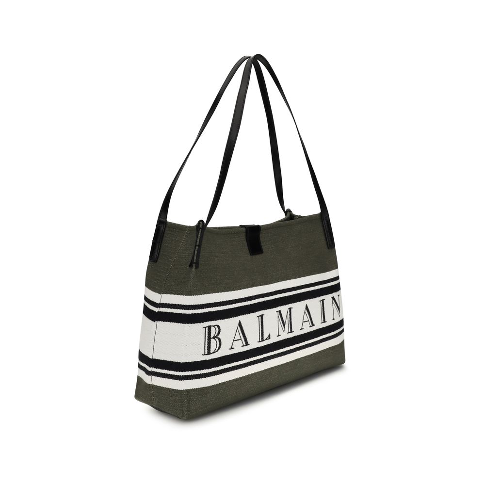 Balmain Black Cotton Shoulder Bag - Image 2
