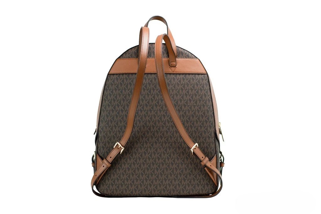 Michael Kors Jaycee Large Brown Signature PVC Shoulder Backpack Bookbag - Image 3