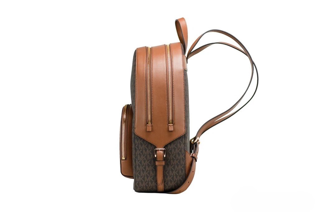 Michael Kors Jaycee Large Brown Signature PVC Shoulder Backpack Bookbag - Image 2