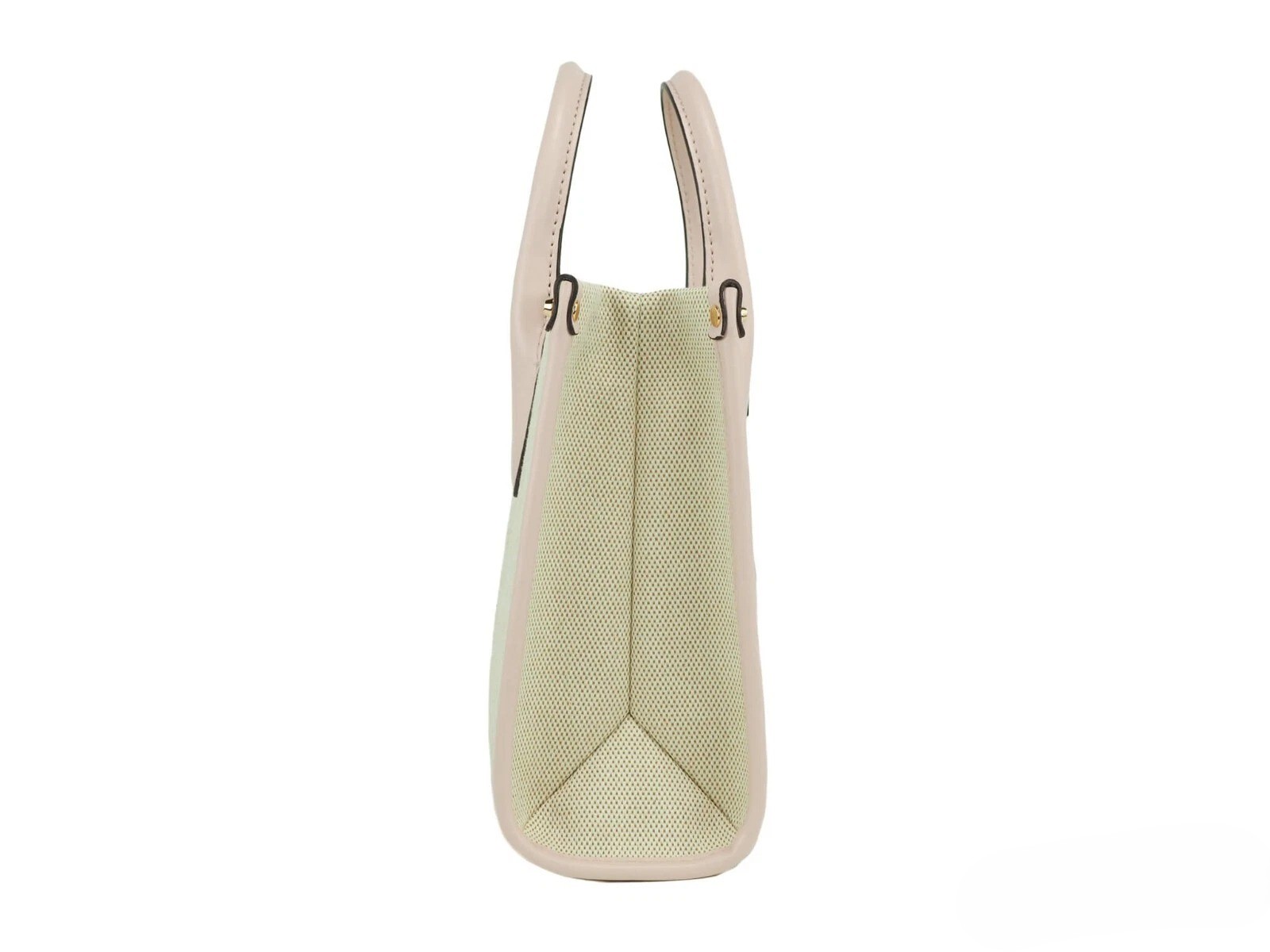 Michael Kors Mirella Small Powder Blush Canvas Shopper Crossbody Handbag Purse - Image 3