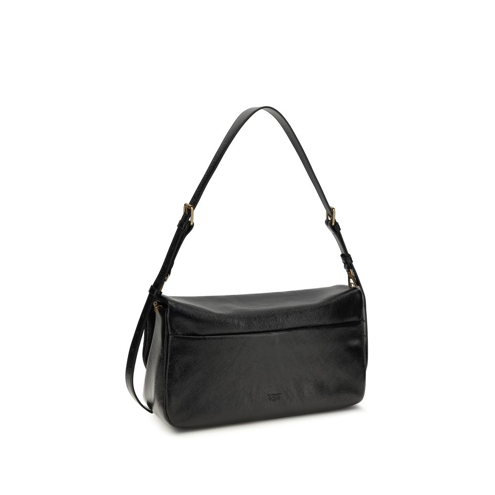PINKO Black Calf Leather Bos Taurus Shoulder Bag - Image 3