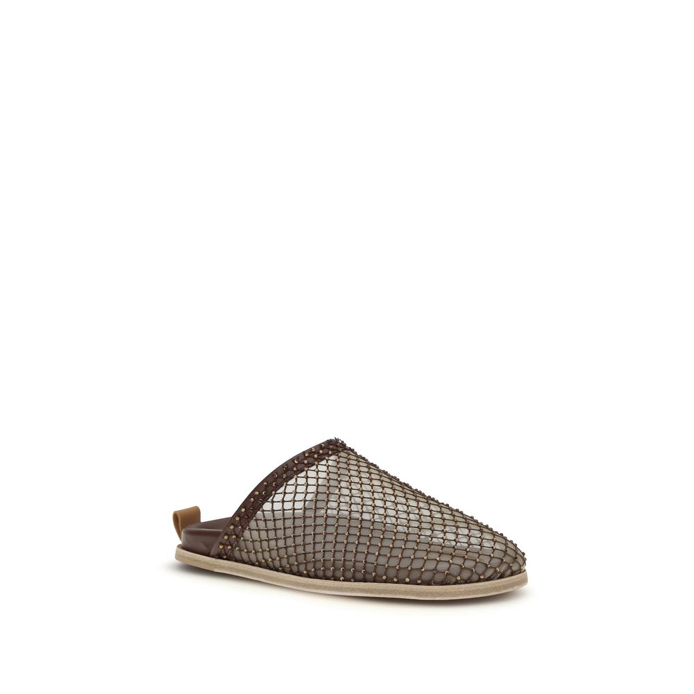 Forte_Forte Brown Calf Leather Bos Taurus Mules - Image 2