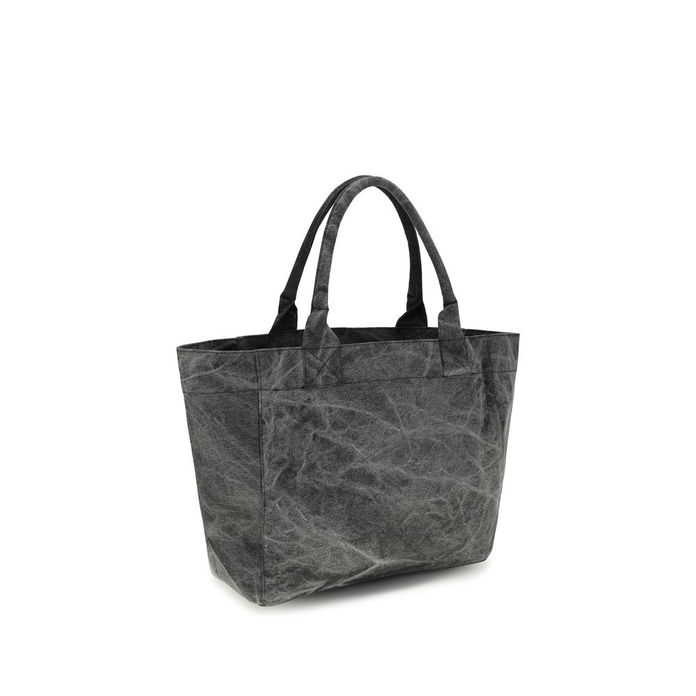 Ganni Gray Recycled Cotton Shoulder Bag - Image 3